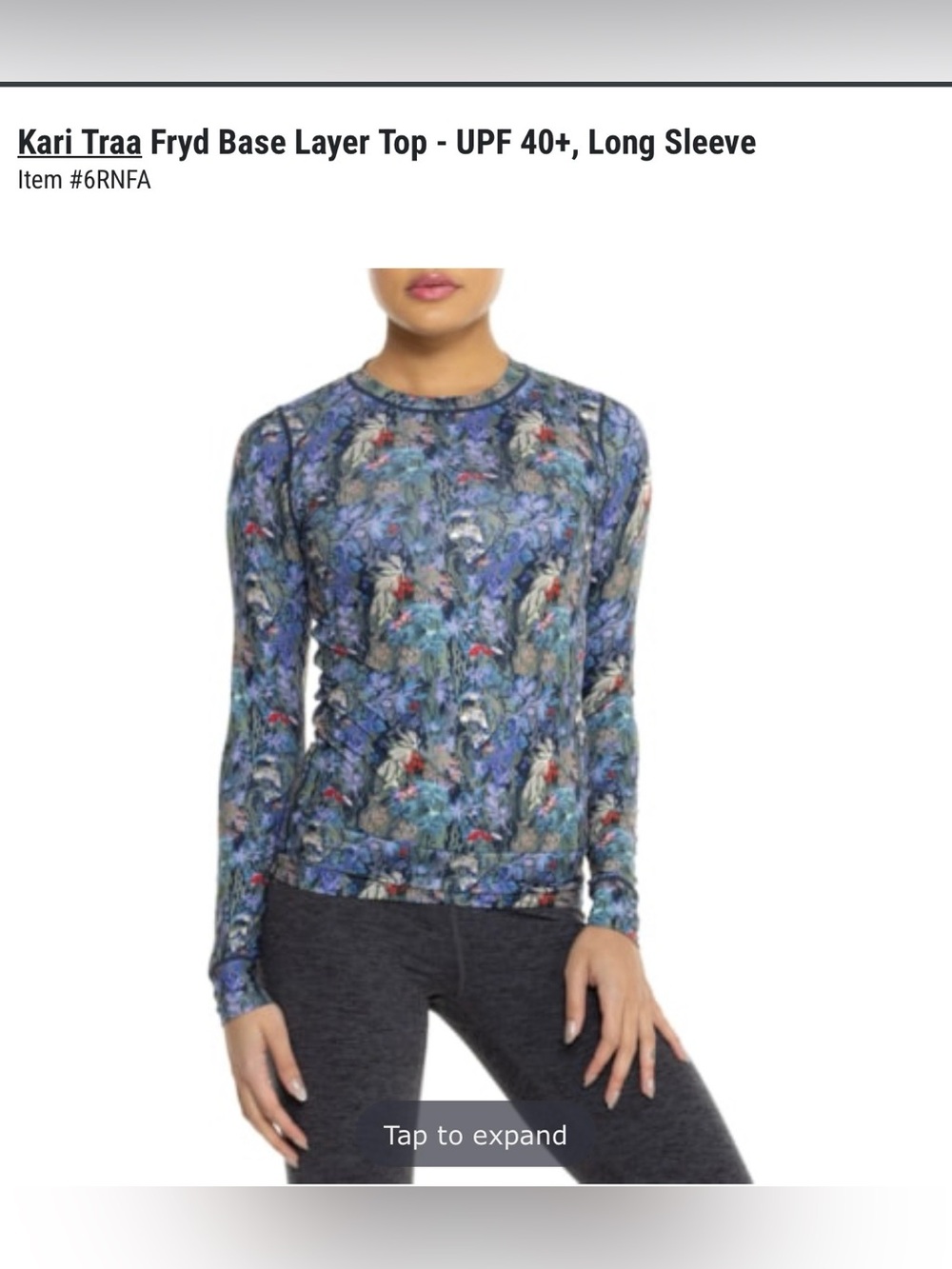 Kari Traa Fryd Base Layer top - Size Medium